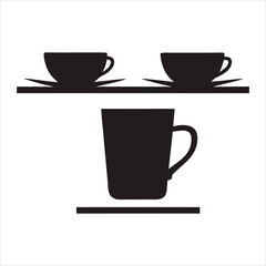 Obraz premium Black cups on white saucer drink