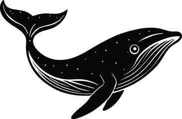 Whale Breaching Silhouette | Ocean Wildlife Vector Illustration