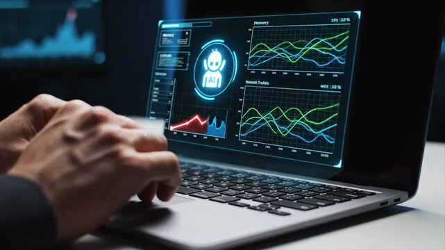 AI Agent Hologram Automatically Sorting Emails into Folders. 