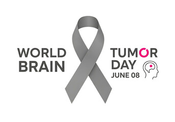 World brain tumor day ribbon isolated on transparent background