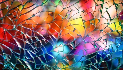 Abstract Colorful Shattered Glass Texture