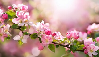 Obraz premium Pink Apple Blossom Banner