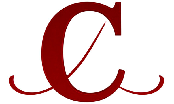 Elegant Serif Capital Letter C with Classic Typography Style, Transparent Background