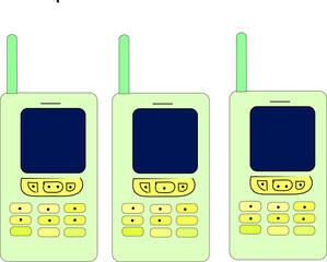 mobile phone icon isolated old technology retrofuturism retro vintage