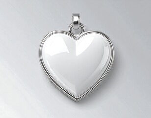 Glossy white heart pendant