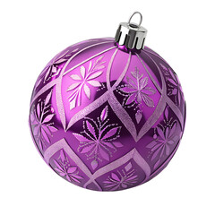 purple christmas ball on white background
