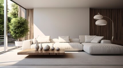 Minimalist Living Area with White Couch
