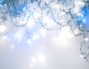 Festive white and blue Christmas decorations