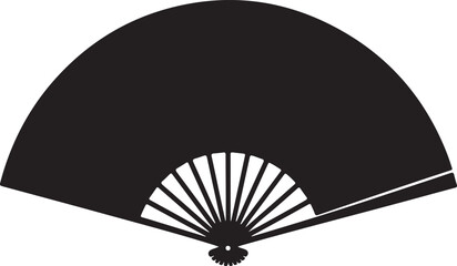 Traditional folding hand fan silhouette vector illustration with elegant design