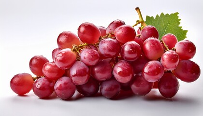 Fototapeta premium Red Grapes On White Background
