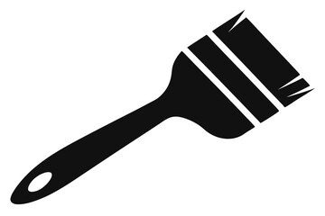 Simple black paint brush icon with solid fill appears against a white backdrop