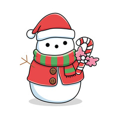 Jolly Santa Claus Character Outline Vector Illustration with Big Belly for Christmas Poster Design