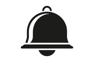Bell icon shows simple notification alert with a traditional shape in solid black