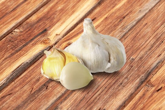 Organic fresh healthy garlic vegetable