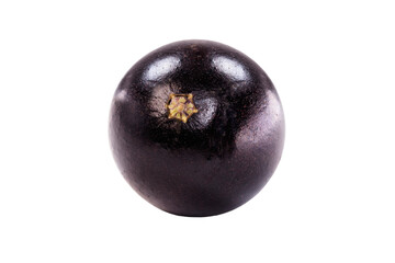 Jaboticaba or jabuticaba is a purplish black-white fruit that can be eaten raw or used to make jams, juices, liqueur or wine. Typical Brazil fruit on white isolated background.