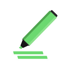 Colorful marker pen. Highlighter pencil for school or kids