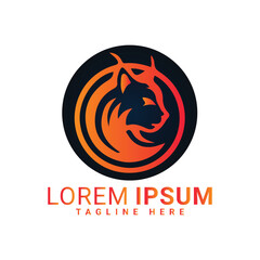 19.eps cat face vector logo design 