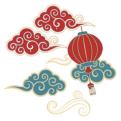 Chinese cloud set, auspicious clouds vector collection	