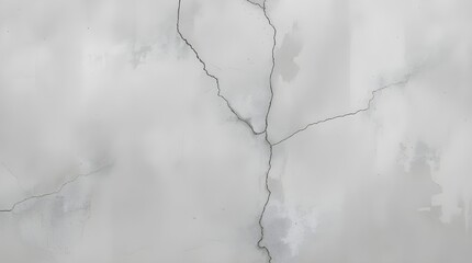 Distressed white wall with striking cracks creates a unique textured background for creative...