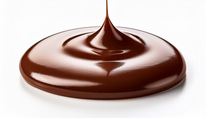 Chocolate Sauce Drop Isolated On A White Background