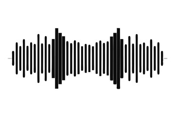 Black equalizer bars create an even symmetry against a clean white contrasting backdrop