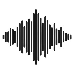 Black shows a representation of a sound wave with a symmetrical pattern