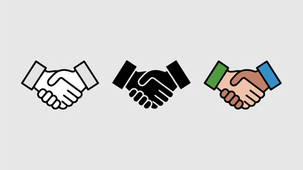 Handshake icon set business agreement and partnership symbol vector illustration isolated on white background