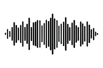 Black soundwave pattern shows audio frequency on white background in a presentation