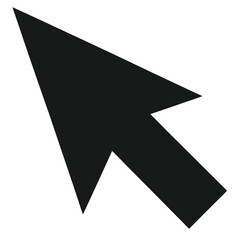 A solid black mouse pointer points upward to the upper left direction