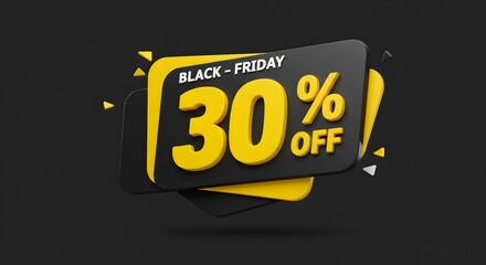 "30 Discount Off" Black friday banner isolated