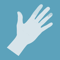 Obraz premium Minimalist vector illustration of a pale translucent human hand with an ethereal, watery texture, symbolizing a gentle touch or spiritual presence