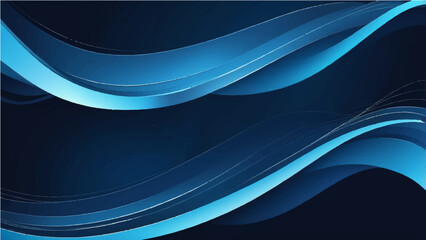 Abstract blue wave background design with flowing lines and light effects