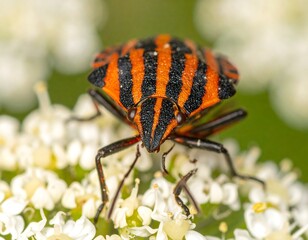 Close-up of a striped insect on a flower (3)