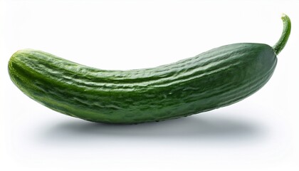 Fresh Long Cucumber Over A White Background