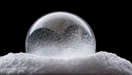 High Resolution Snowball On Black Background