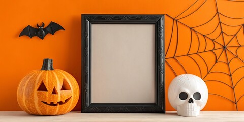 Halloween background with paper bats and place for text on black background,Halloween concept. Paper bats on black background. Top view.