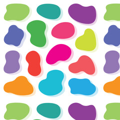 Colorful abstract blob seamless pattern for textile printing, wrapping paper, wallpaper, modern backgrounds, packaging, and fun design projects.