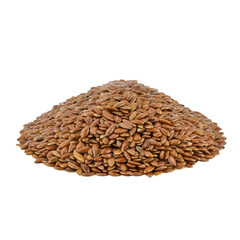 Obraz premium Brown flax seeds pile brown seeds healthy food