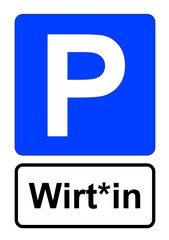 lllustration eines blauen Parkplatzschildes mit der Aufschrift 