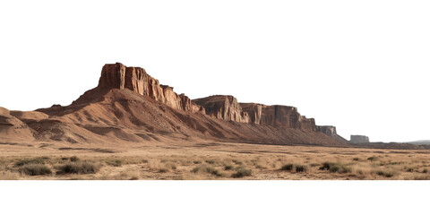 Desert Sandstone Cliffs and Arid Landscape isolated on a transparent background
