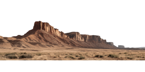 Desert Sandstone Cliffs and Arid Landscape isolated on a transparent background