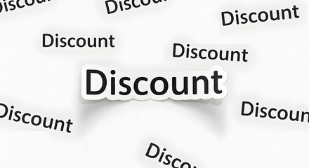 Sticker with the word discount over a white background, paper sticker