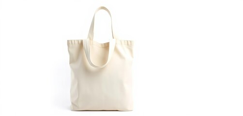 Plain canvas tote bag, isolated on white background,   empty,   view
