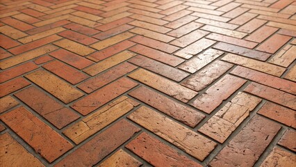 Herringbone brick pattern creates a vibrant, textured floor