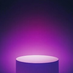 A purple background with a white object in the center. The object is a round pedestal
