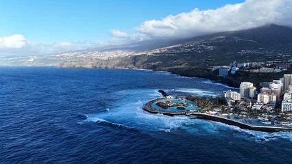 survol de Puerto de la Cruz, Tenerife, Îles Canaries, Espagne