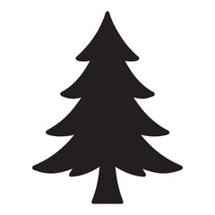 Cedar Tree Silhouette Vector Icon for Evergreen and Landscape Design