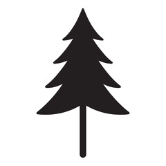 Pine Tree Silhouette Vector Icon for Winter and Landscape Design
