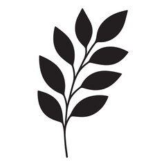 Tree Branch Silhouette Vector Icon for Botanical and Decorative Design