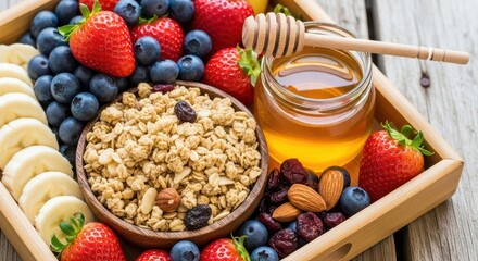 Healthy breakfast with fresh ingredients